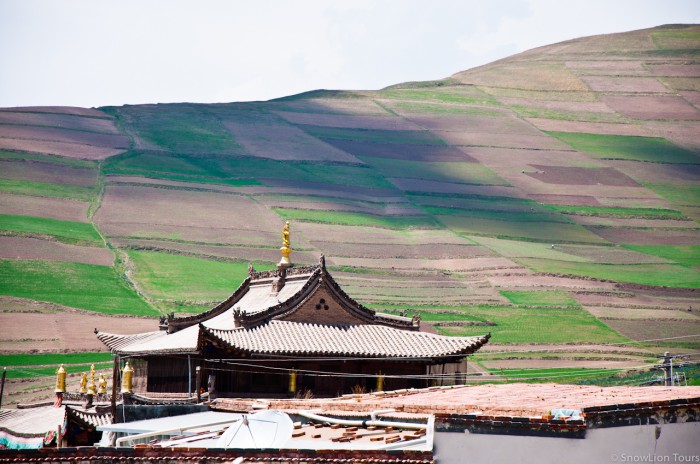 крыша одного из храмов монастыря Гонлунг