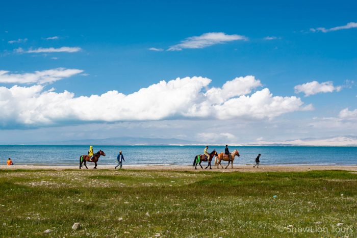 катание на лошадях, озеро Кукунор, Амдо, Восточный Тибет, тур в Тибет